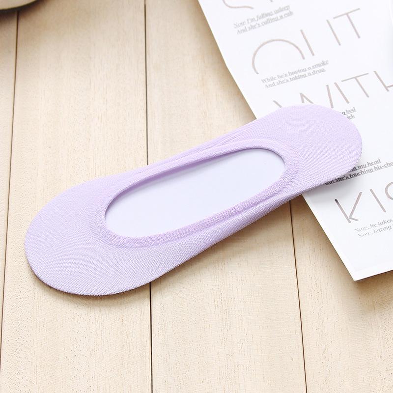 

Летние женские носки-лодочки конфетных цветов, нескользящие, с низким вырезом - Модные повседневные невидимые носки Polyester Thick 30D