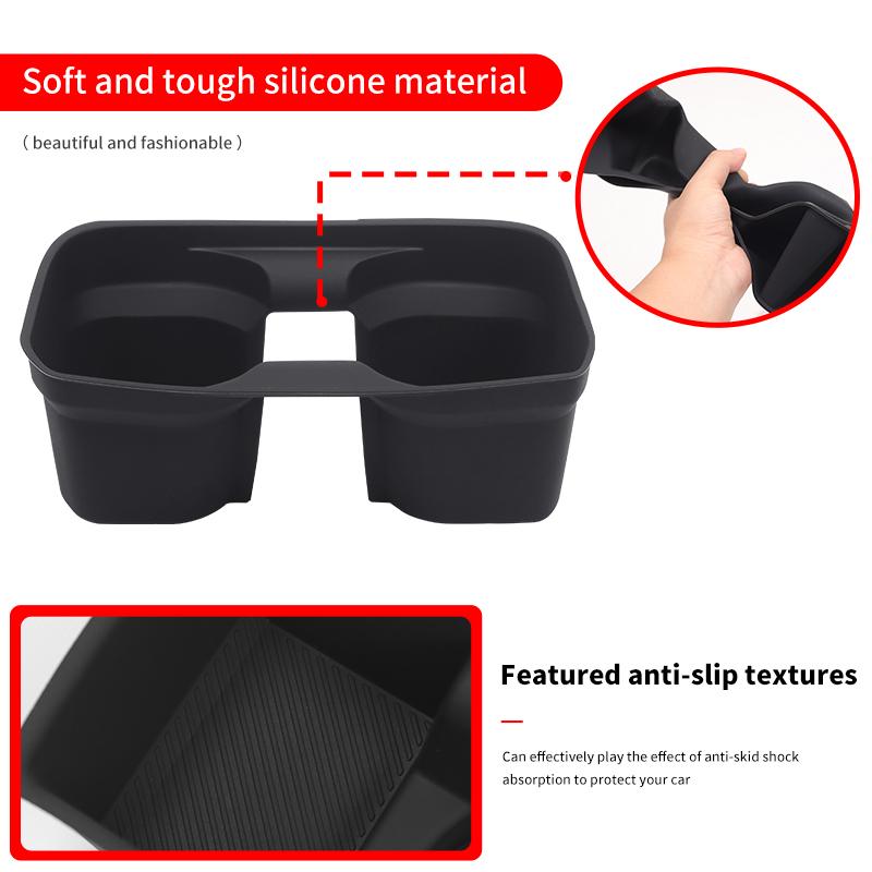 For 2016- Toyota Tacoma Central Console Cup Holder Silica Gel Pad Interior Upgraded Accessories