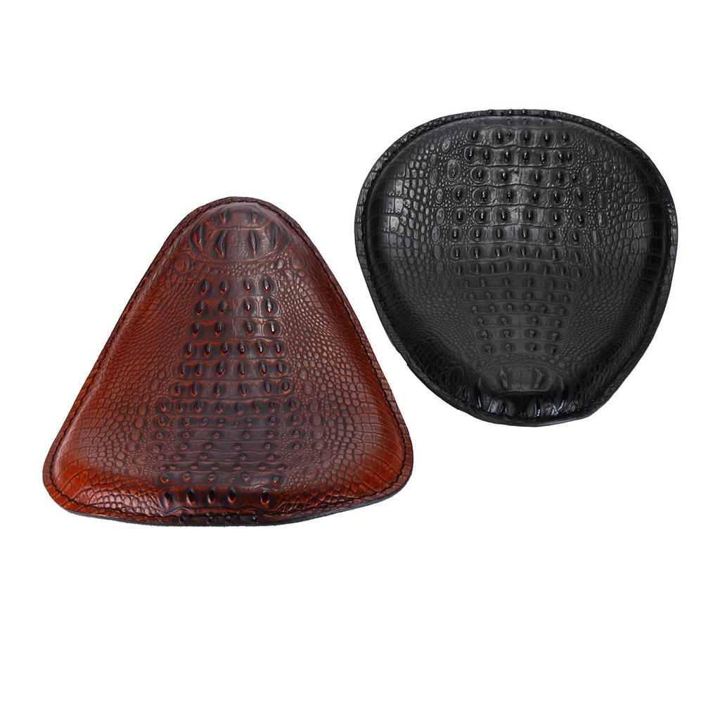 Bid4ze 13" Black Alligator Motorcycle Crocodile Leather Solo Seat Cushion Cowl Pad Compatible With Harley Sportster Chopper Bobber