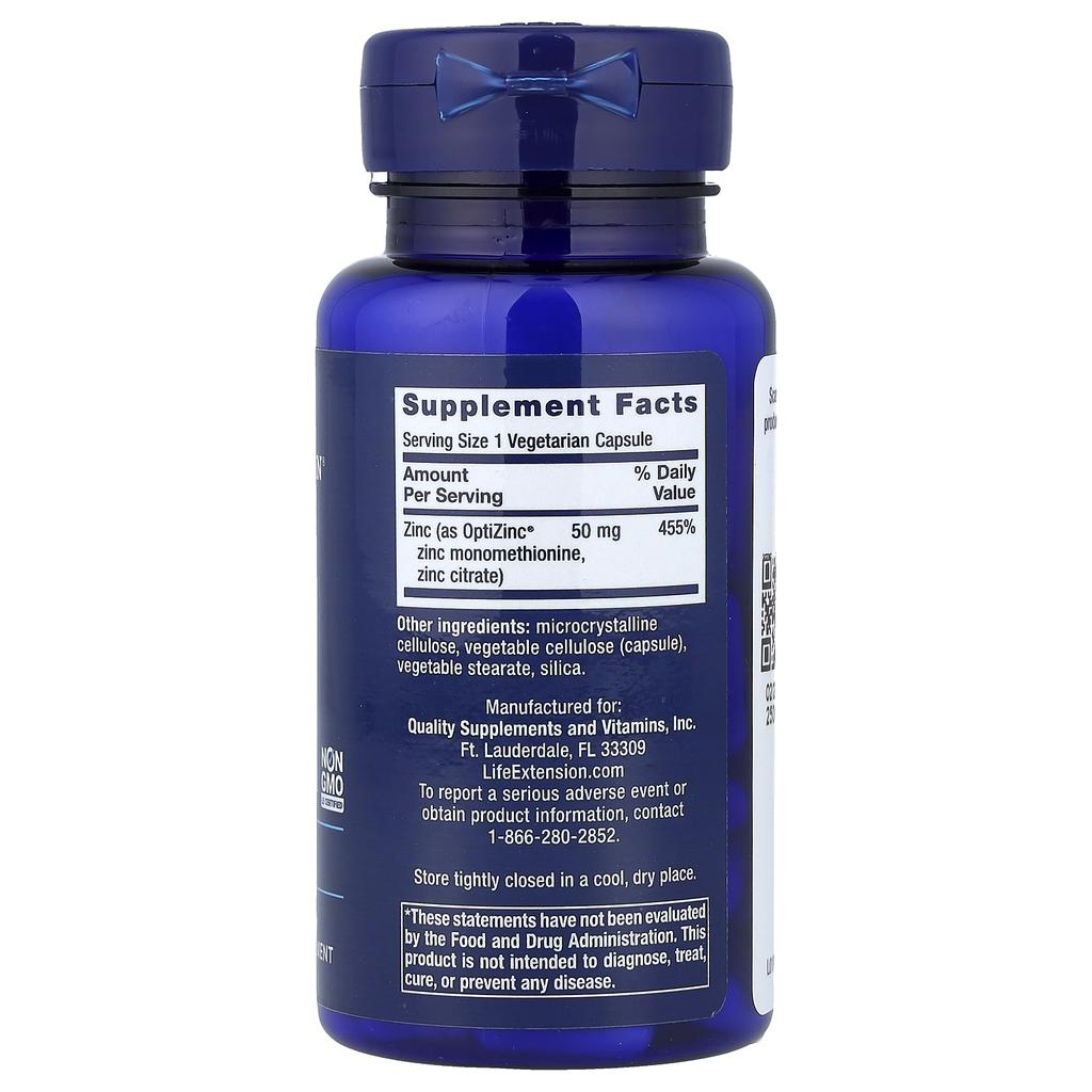 Zinc Capsules, High Potency, 50Mg, 90 Veggie Capsules