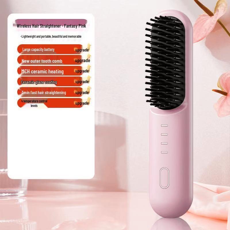 ZISIZ Wireless Negative Ion Portable Hair Straightener Comb