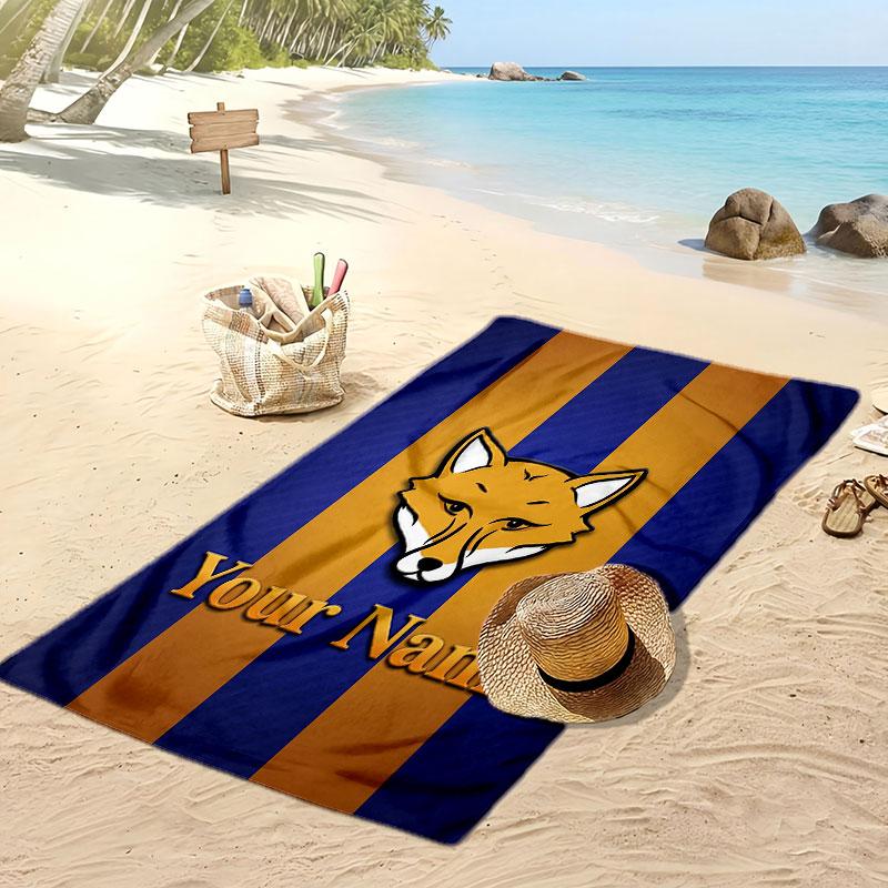 Leicester City Personalisiertes Bedrucktes Strandtuch Fußballlogo Unterstützung Benutzerdefinierter Name Text Absorptionsfähiges Handtuch für Sport Reisen Besonderes Geschenk