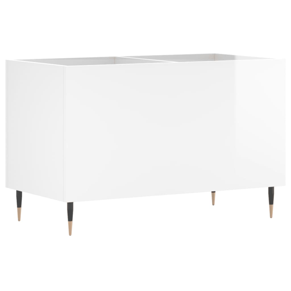 Vinyl Record Cabinet High Gloss White 74.5 x 38 x 48 cm Engineered Wood