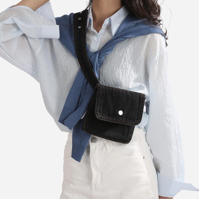 Denim Tasche Damen Umhängetasche Bauchtasche Pendler Crossbody Tasche