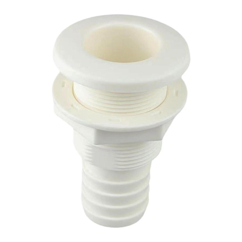 ABS Through Hull Fitting Boat Drainage Outlet Deck Drain Plug Overflow Component for Bilge Pump Yacht RV