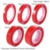 3Meters/Roll PET Red Film Double Sided Tape 6-50mm Width Strong Self Adhesive Sticker Tape No Trace Clear Fixed Pasted Tapes