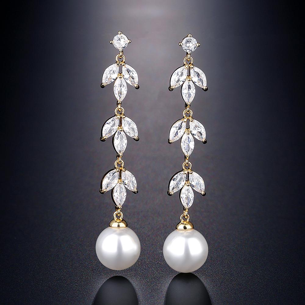 

ZAKOL Элегантные висячие серьги для невесты с имитацией циркона AAA, для женщин, темпераментный шарм, длинные серьги-капли, подарок с цирконом