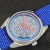 GEBRAUCHTE ORIS AUFZUG SCHWEIZER HERREN VINTAGE ARMBANDBLAU UHR 558b-a296837-1
