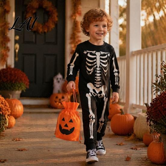 Cute Trick or Treat Bags for Toddlers 5 Pcs Halloween Treats Bag Non-woven Fabric Pumpkin Candy Small Gift Kindergarten Events Drawstring Snack