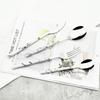 4Pcs Imitation Wooden Handle Cutlery Set Stainless Steel Dinnerware Tableware Knife Fork Spoon Silverware Party Kitchen Flatware