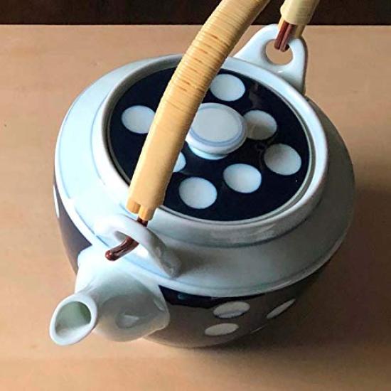 Mizutama 8 Earthenware Teapot with Stainless Steel Tea Made In Japan No. Strainer,