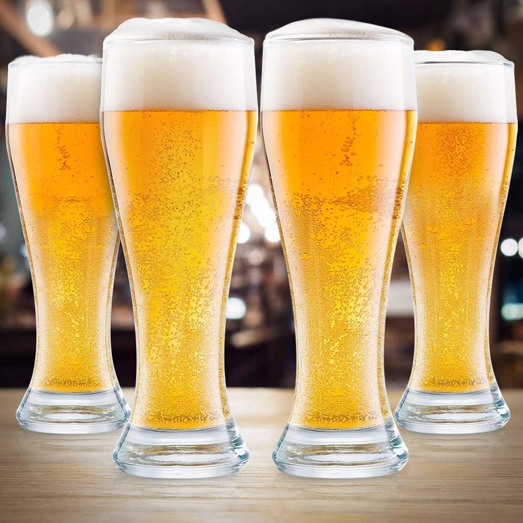 Morning Place Stylish Beer Glasses, Set of 4, Foaming, Dishwasher Safe, 500ml (Set of 4)