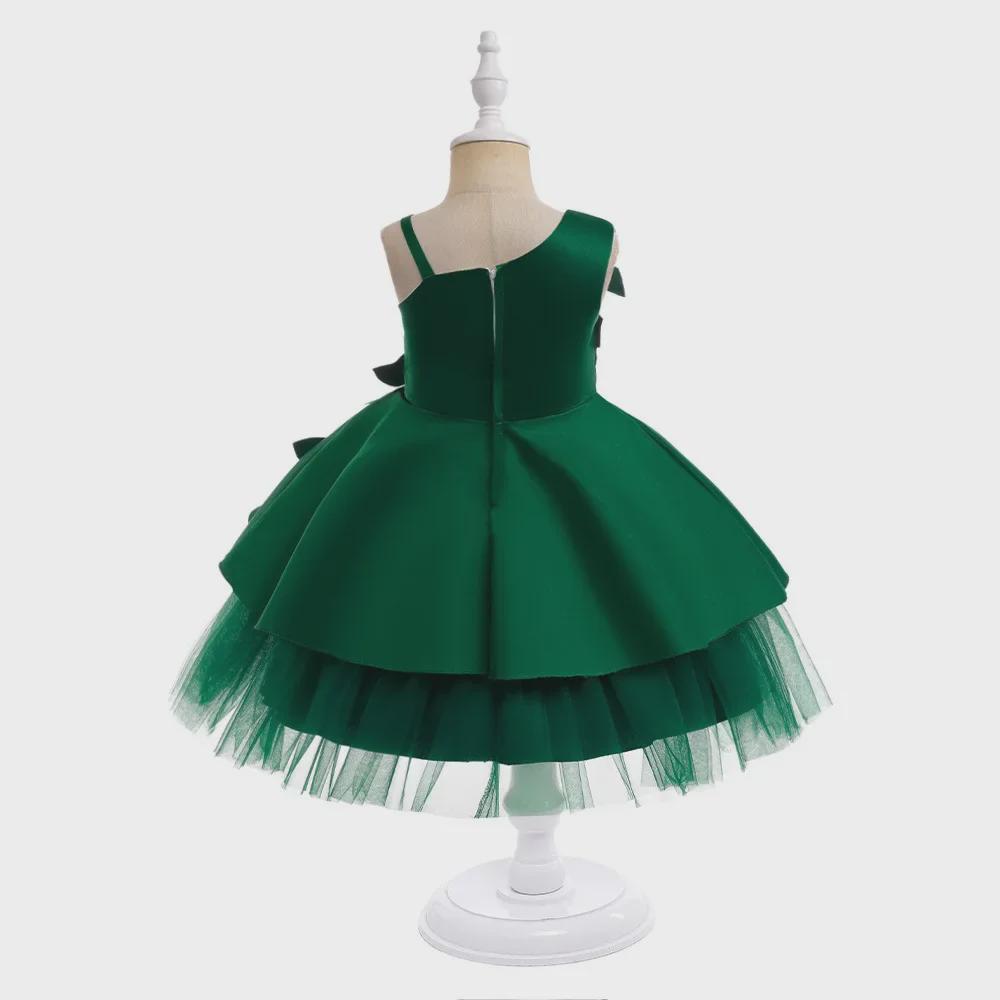 Kwiatowa tiulowa sukienka księżniczki na jedno ramię dla dziewczynek