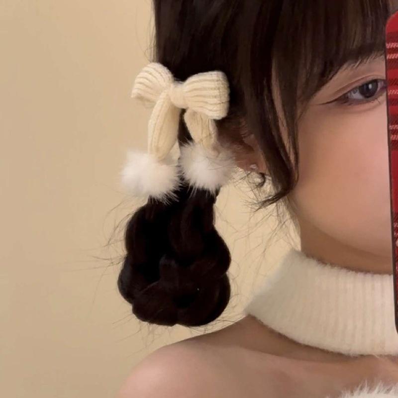 

Pompom Bow Hair Clip For Girl Red Sided Clips New Year Headwear Christmas Barrettes Women Hair Accessories Sweet Bowknot Hairpin others