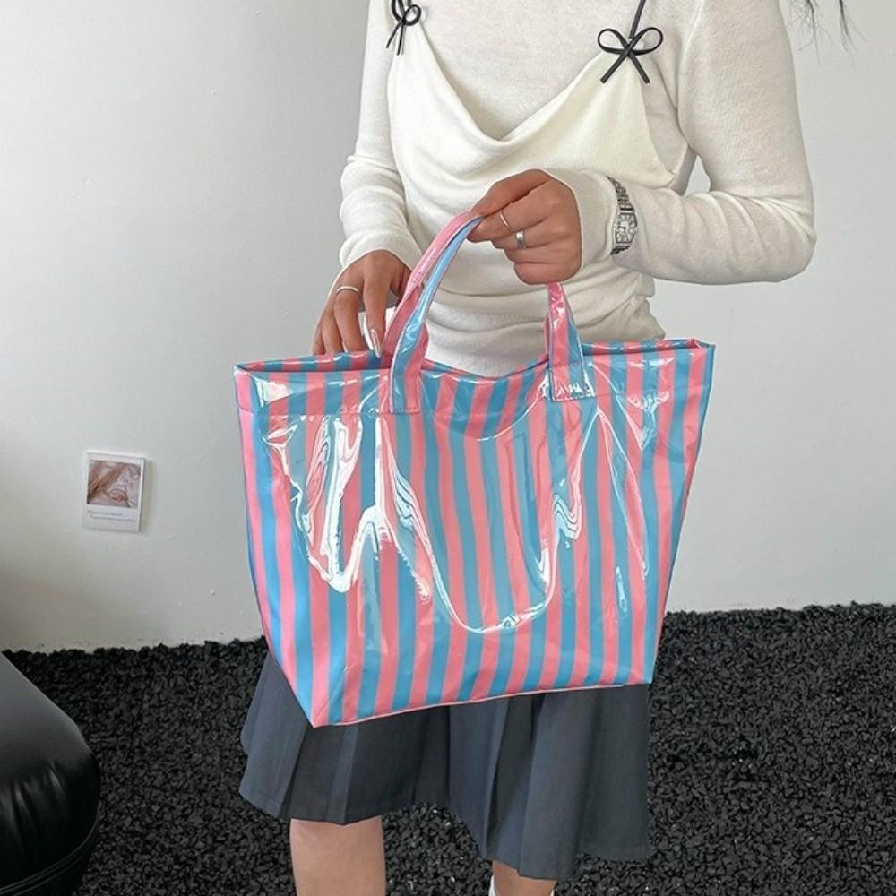 Waterproof Transparent Jelly Bag Large Capacity Beach Handbags Grocery Handbag