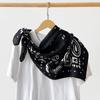 Thin Cashew Nut Print Silk Scarf Korean Style Small Scarves Simple Square Handkerchief  Women