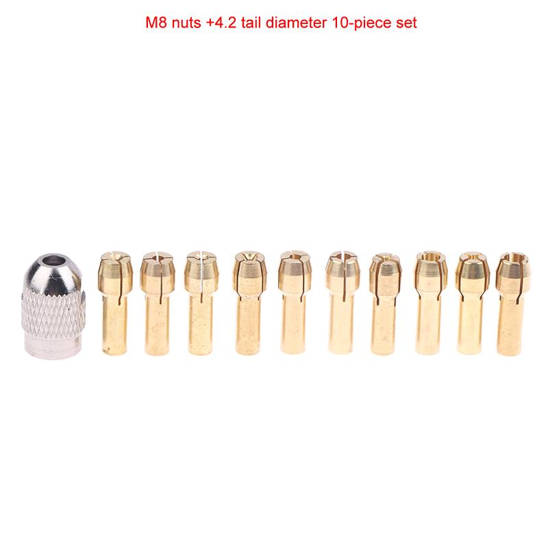 1 Set High Quality M8 M7 Nuts Drill Chucks Adapter Mini Drill Chucks For Chuck Adapter Micro Collet Brass Power Rotary Tool