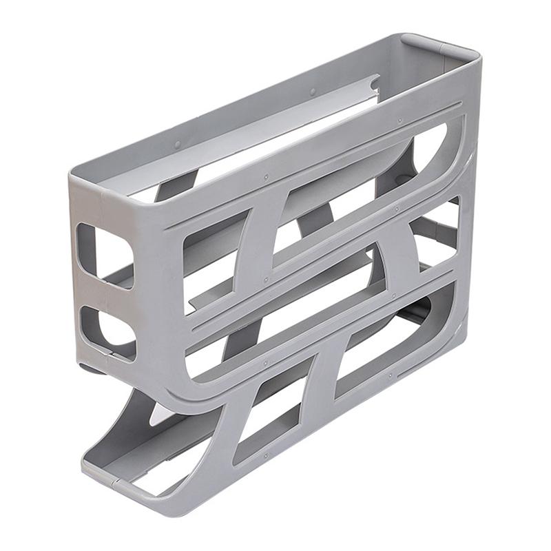 

Refrigerator Egg Storage Box Plastic Space Saving Automatic Scrolling Egg Holder Large Capacity Egg Dispenser For Kitchen серый