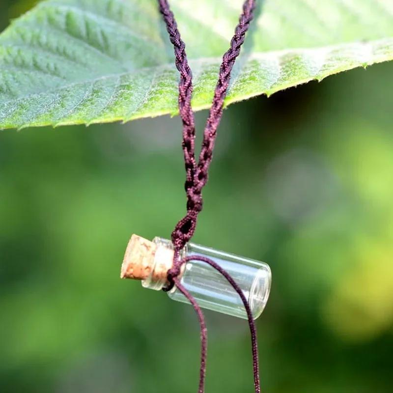 10 Stück/Los Mini Leere Glas Korkflasche Anhänger Flasche Wunschflasche Ornamente Transparent