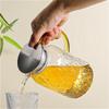 51.7oz/62oz Cold Water Kettle Heat-resistant Glass Teapot Juice Beverage Pots Home Water Kettle with Yellow Handle Water Bottle