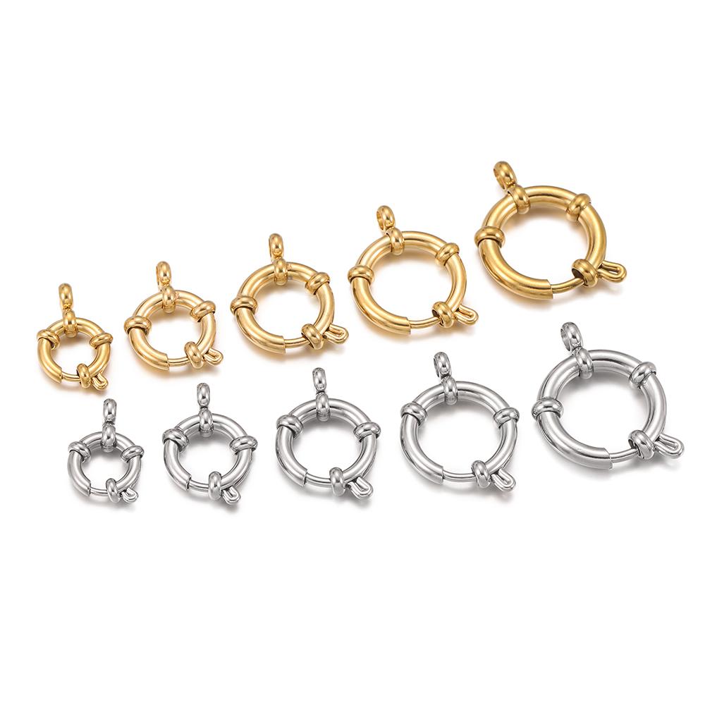 2pcs Stainless Steel Spring Clasps 10-18mm Round Sailor Clasp Bracelet Connector DIY Clavicle Necklace Supplies Jewelry Findings