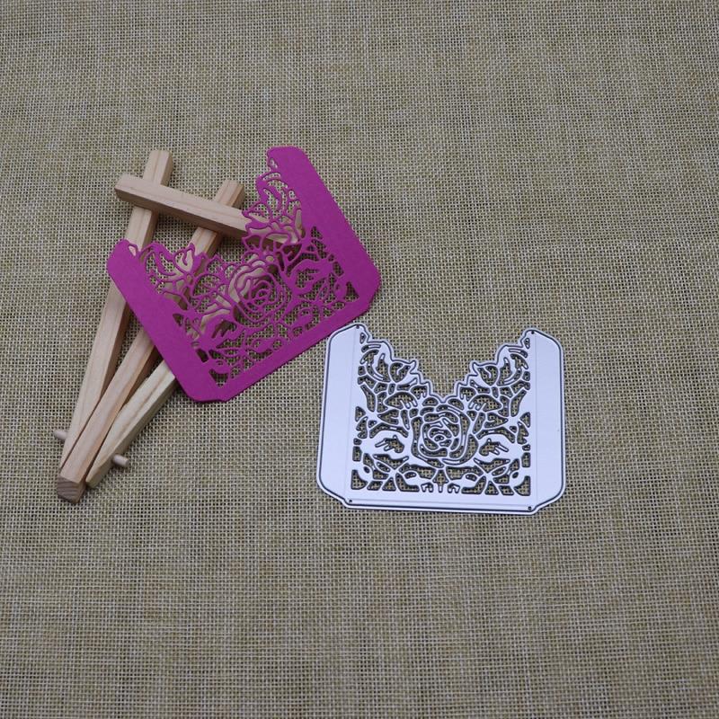 Rosenblumenrahmen Metall Stanzschablonen Schablonen für DIY Scrapbooking Fotoalbum Dekor Prägung DIY