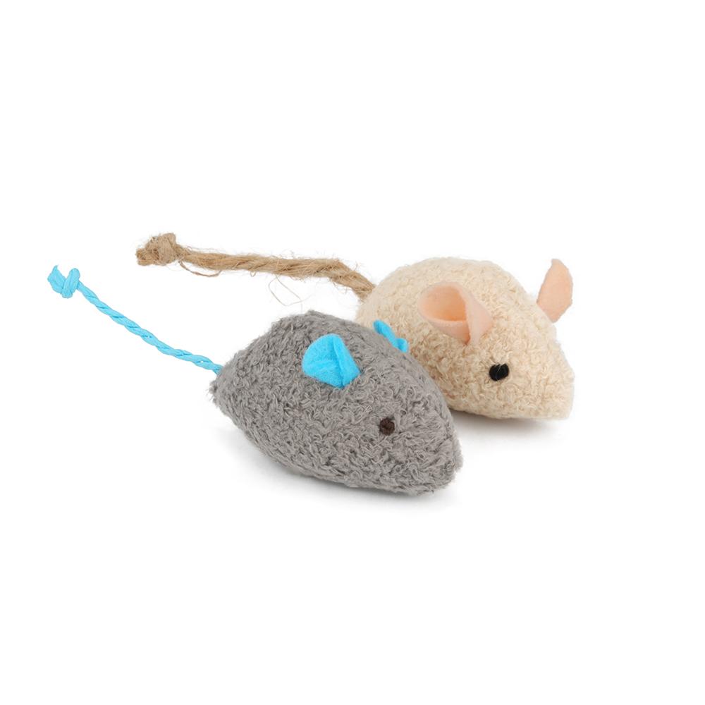 Catnip Mice Cat Toy Blue Gray Pink Fun Plush Mouse Cats Kitten Scratch Bite Pet Interactive Toy