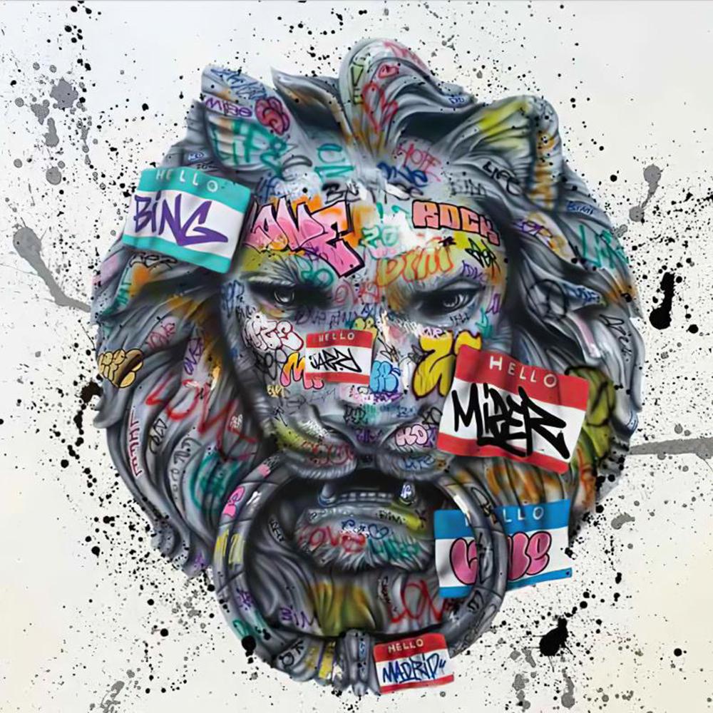 Gatugraffiti Populär abstrakt konst Väggaffisch Basketskor Kyssande Heminredning Dukmålning Väggmålning Bildtryck Konstverk