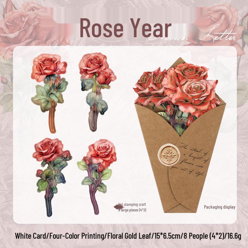 Yuxian Vintage Floral Bouquet Journal Decoration Kit