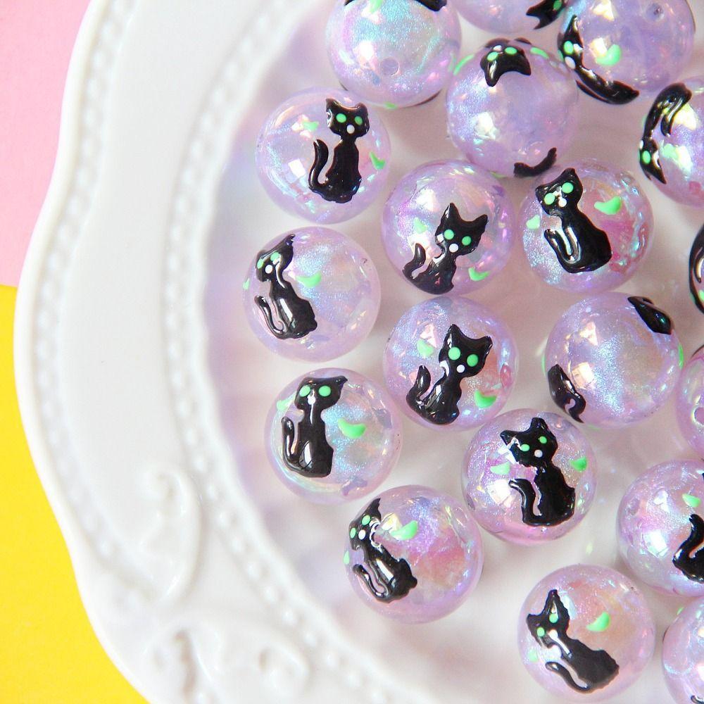 10PCS Acrylic Halloween DIY Jewelry Bead Cartoon Hand Drawn Acrylic Beads  Making Jewelry