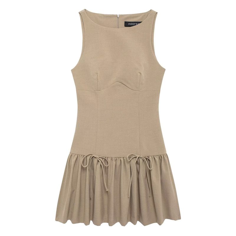 Kaslead New Arrival Women's Clothing Fashion Style Fashion Minimalist Bowknot Decoration Mini Dress 3152278