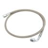 Turbo Oil Feed Line 4AN 90 Degree Stainless Steel Braided Oil Feed Tube Pipe Hose 48 Inches