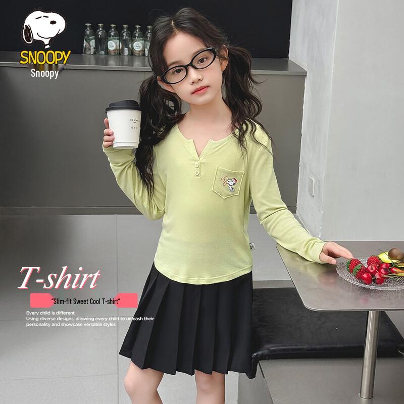 SNOOPY Girls  Long Sleeve Pocket T-Shirt 165