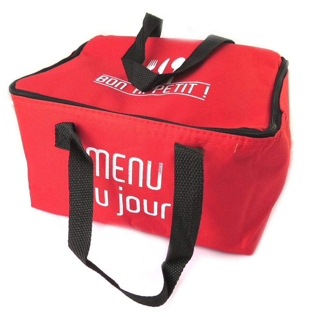 Les Trésors De Lily [N5143] - Sac repas isotherme 'Coloriage' rouge (Menu du jour) - 24x18. 5x14 cm