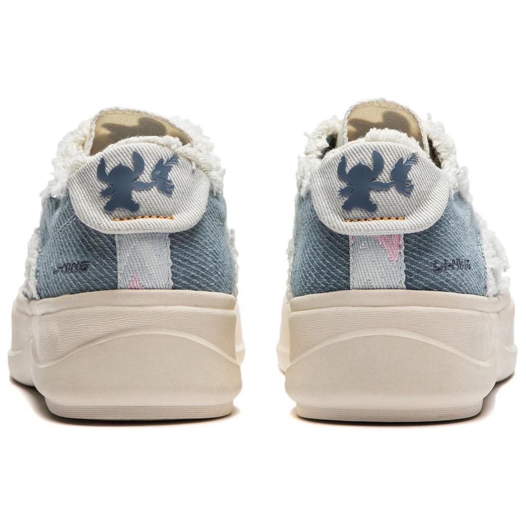 New LiNing Honey Platform Cushioning Anti Slip And Wear Resistant Height Increasing Low Top Casual Shoes Women's Blue White AGCU046-6
