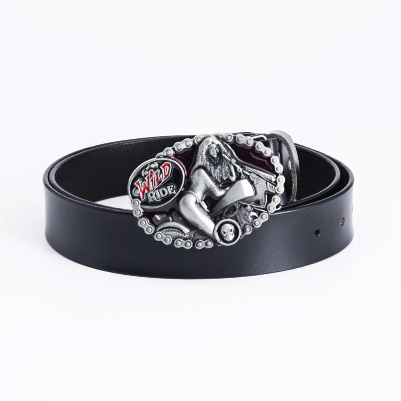 Punk-Kultur Vintage Gürtel Lokomotiv-Mädchen Mode Lässig Herren Gürtel