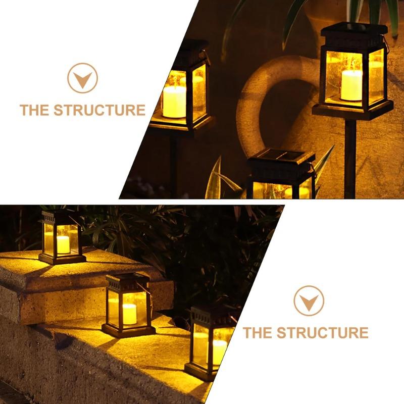 1/4/6Pcs Lamp Solar Garden Lights Outdoor Decorative Ground Insert Lantern Warm Atmosphere Solar Powered Landscape Light for Yard Christmas Decoration