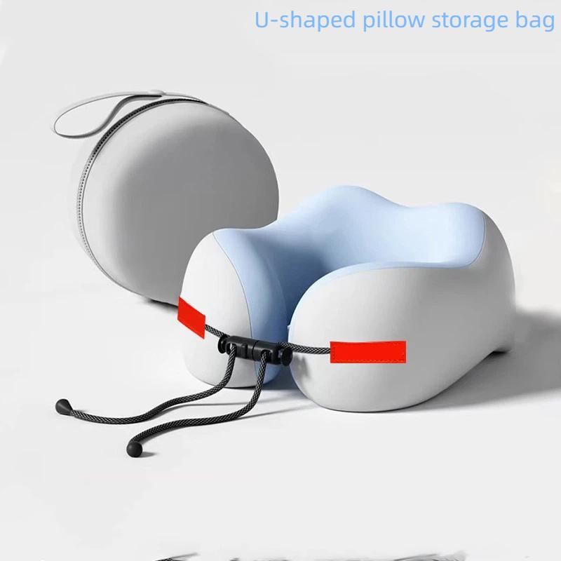 EVA Travel Neck Pillow Storage Bag Shockproof Cylindrical Zipper Portable Organizer for Airplane Camping Road Trips