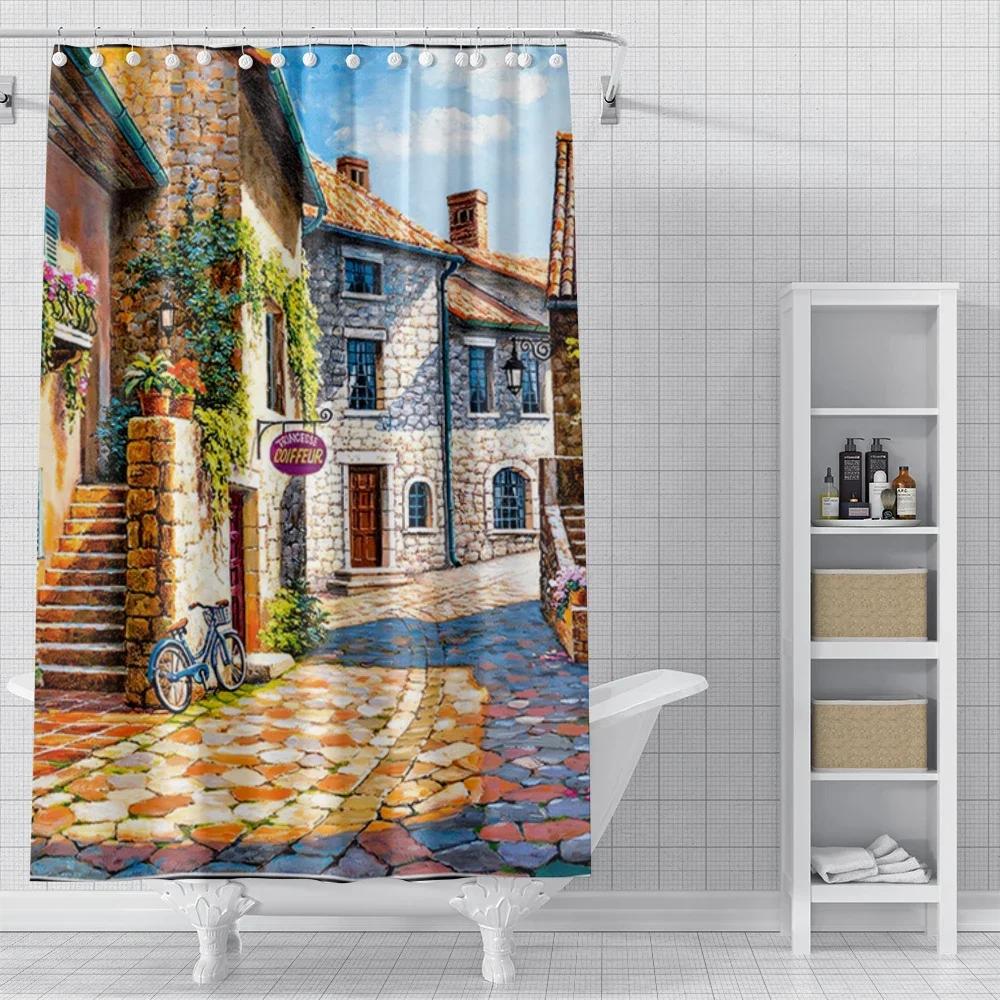 Home Shower Curtains for Bathroom Landscape Animals Waterproof Fabric Bathroom Curtains Modern Shower Curtain 180x200 240x200