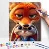 Disney Oil Painting DIY Digital Painting Nick and Judy Fox Rabbit HandPainted Wall Art for Living Room or Entryway.