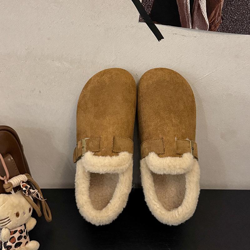 Women's Plus Size Soft-Sole Height-Enhancing Warm Winter Leather-Fur Combination Snow Boots with Plush Lining for Outdoor Sports