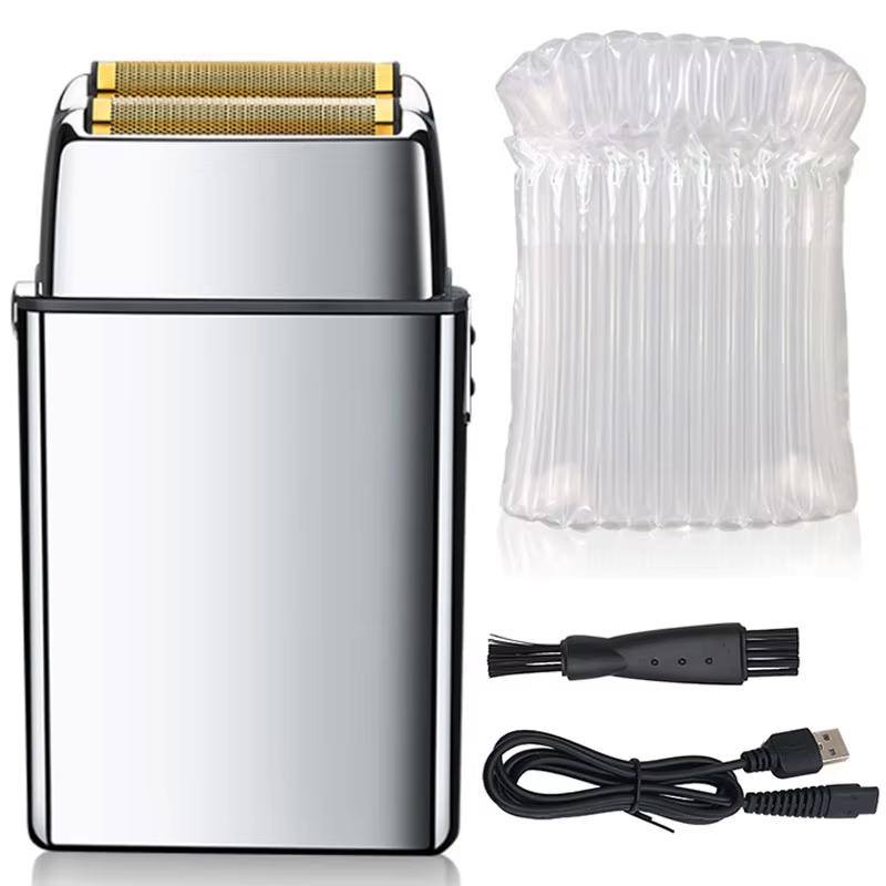 Rechargeable Metal Barber Hair Beard Electric Shaver For Men Electric Razor Bald Head Shaving Machine Finishing Tool for daily use