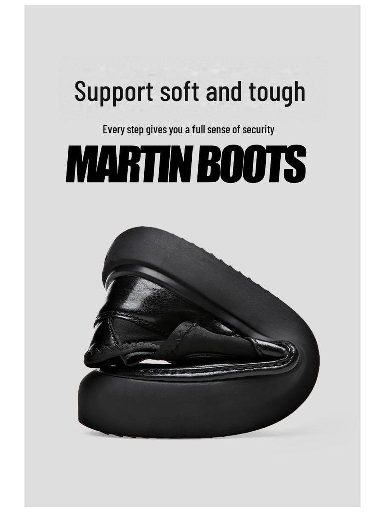 Herr Chelsea Boots i Äkta Läder med Sammet - Mjuk Sula, Korta, Bekväma Martin Boots