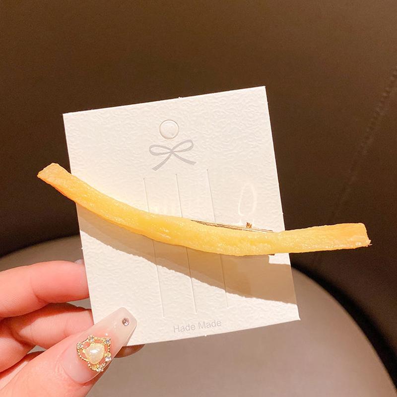 Simulated French Fries Small Hair Clips For Girls Metal Clip Hairpins Barrettes Imitation Food Hair Decor Jewelry For Women Gift