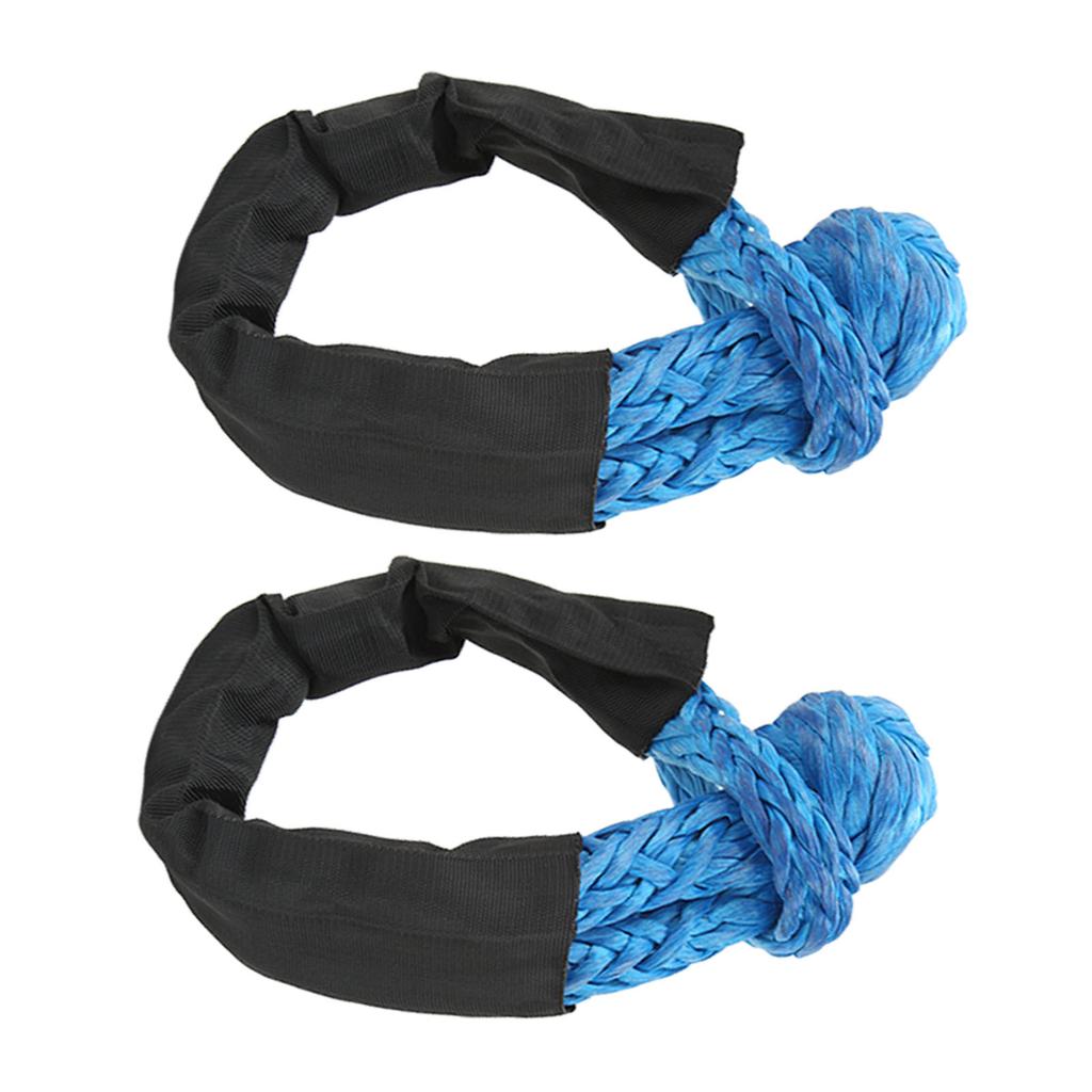 2 Pcs 13mm Soft Shackle 44092 Lbs Breaking Force High Tear Resistance Portable Soft Recovery Tow Strap for Truck SUVs Offroad Vehicels