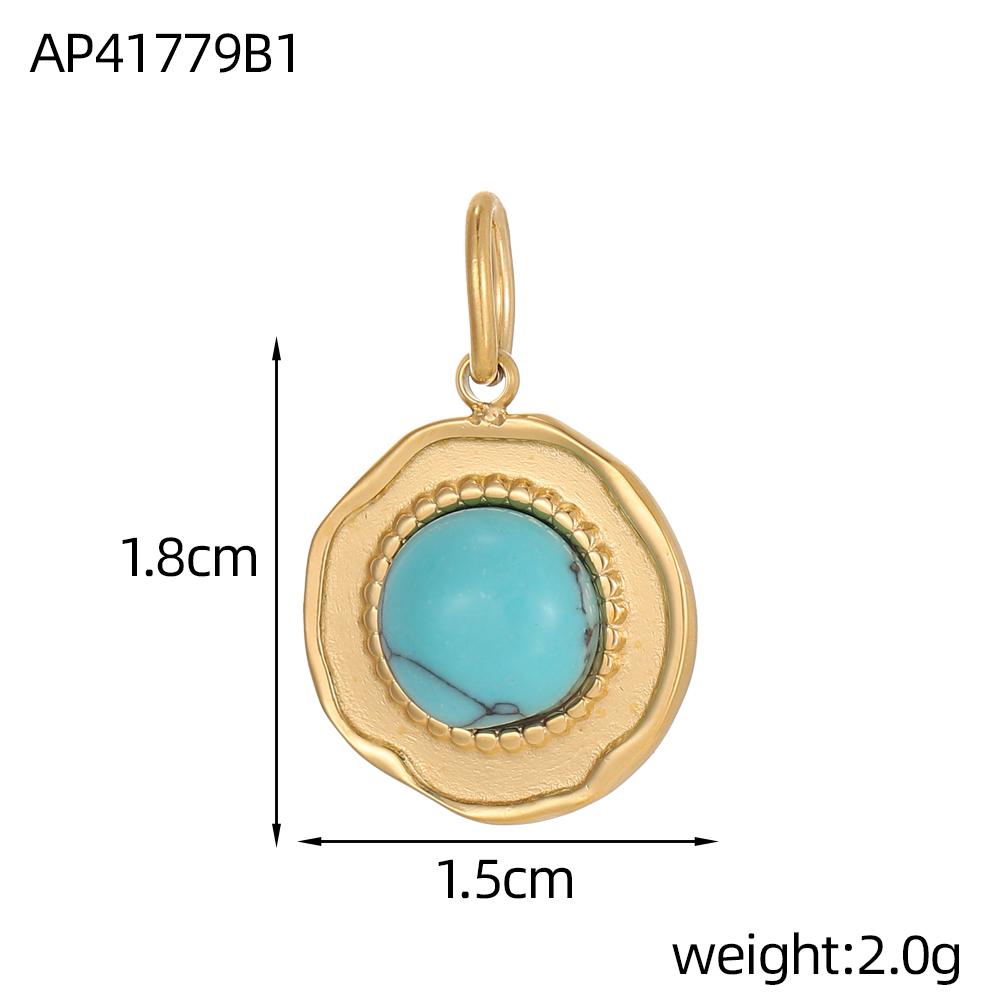 

CARLIDANA Nature Stone Stainless Steel Round Oval Charm PVD Gold Plated Stainless Steel Custom Pendant for Diy Jewelry Earrings