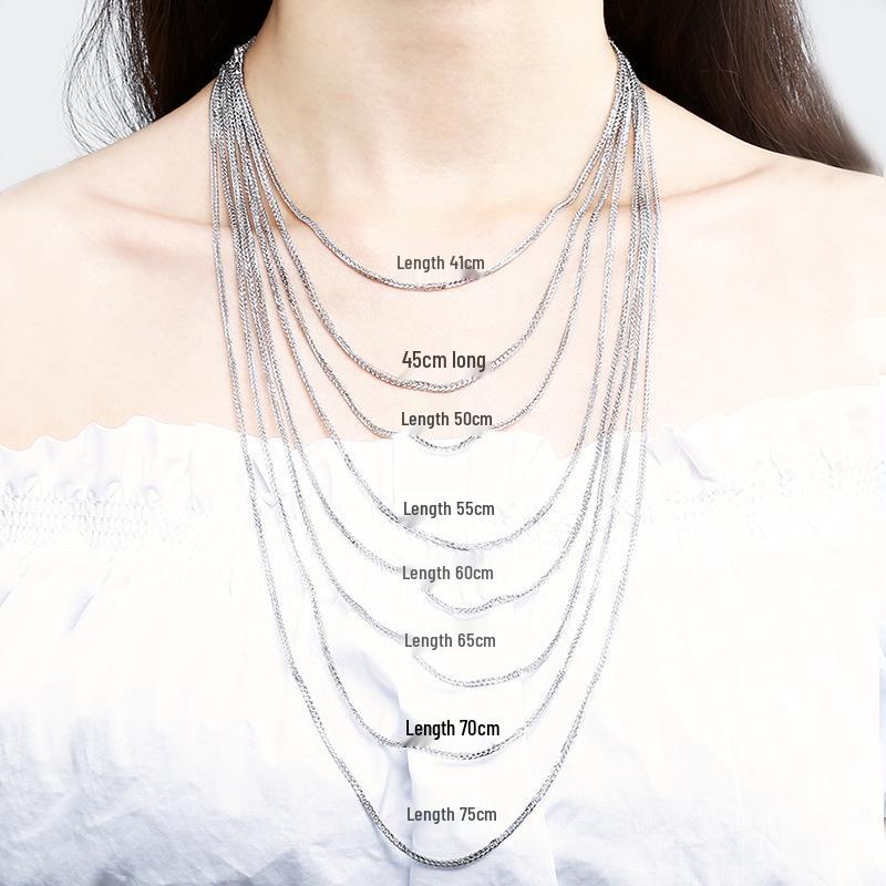 925 Sterling Silver Chopin Necklace Chain for Women & Men - Simple Clavicle Design