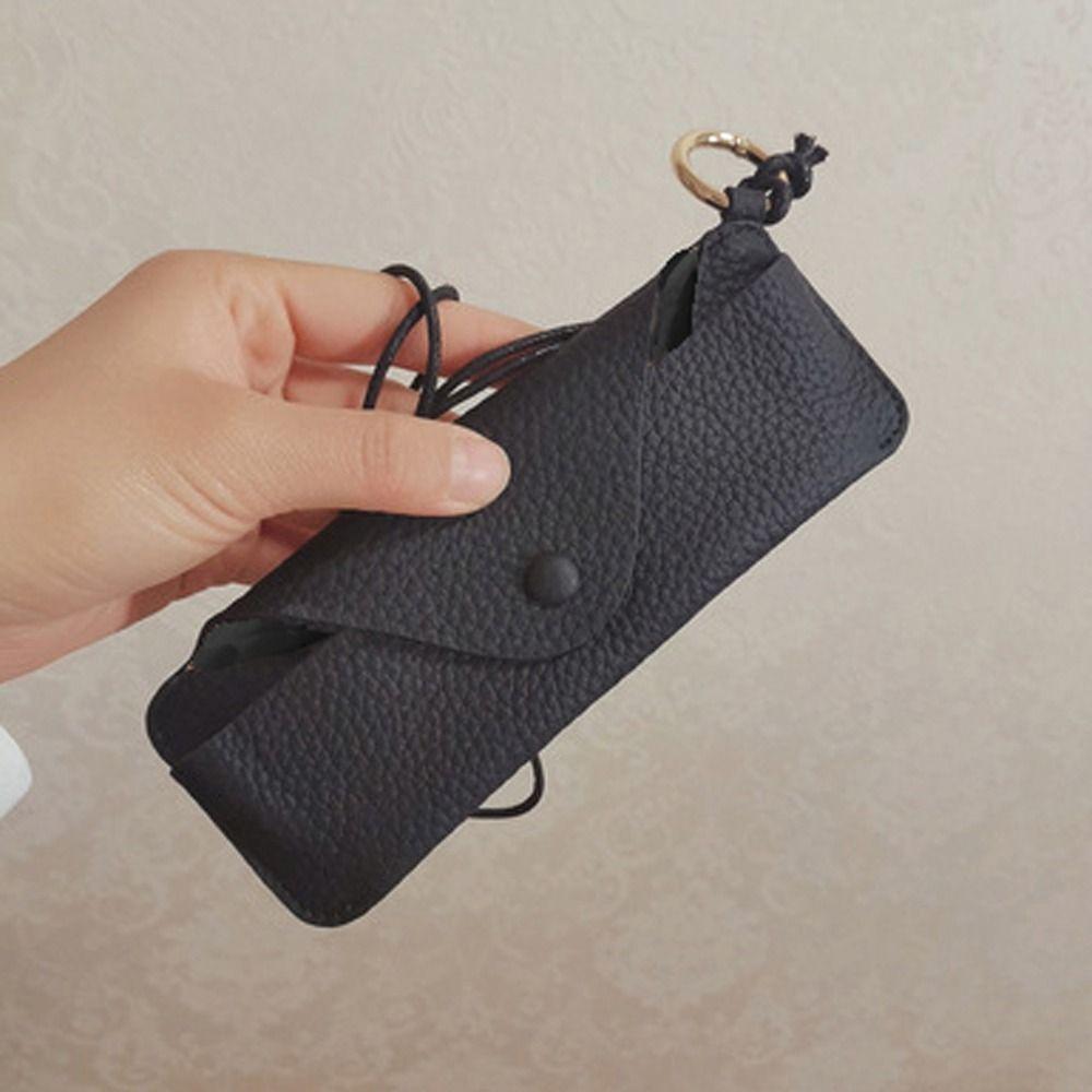 PU Leather Glasses Case Eyewear Protective Case Sunglasses Storage Bag Hanging Eyeglasses Holder