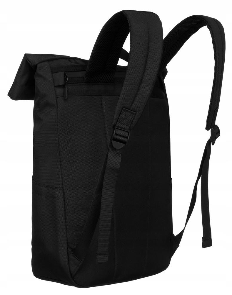 Schwarzer Sportrucksack im Roll-Top-Stil mit verstellbaren Trägern - Peterson