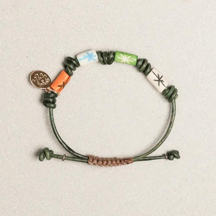 Ethnic Sun Bracelet Green